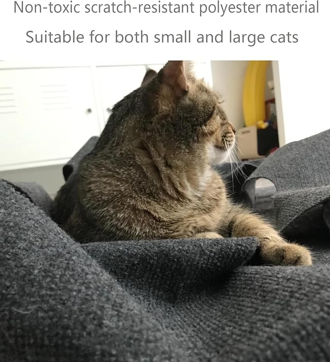 Scratch resistant polyester felt material safe for cat claws and napping