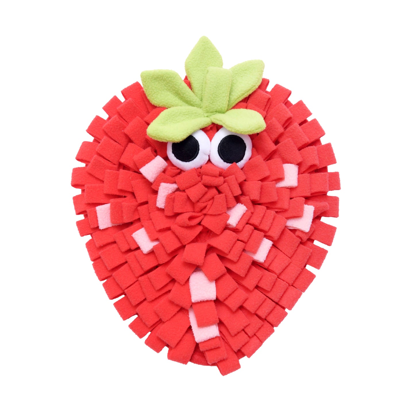 Red strawberry foraging mat dog brain game toy