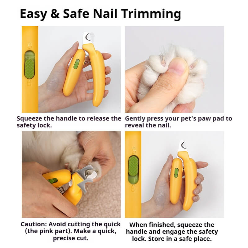 Kovapet™ 'Go-Bananas' Safety Lock Pet Nail Clippers | Ergonomic Trimmer for Dogs & Cats