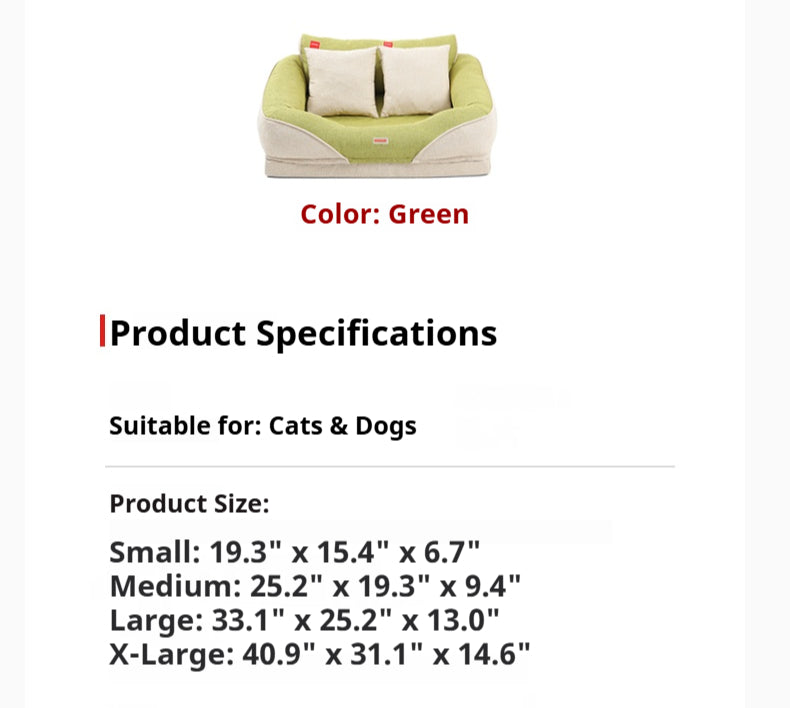 Kovapet™ 'Sofa' Supportive Dog & Cat Bolster Bed | Orthopedic Support Foam & Washable