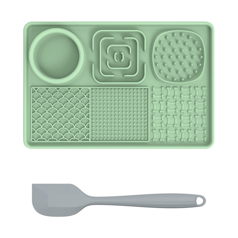silicone dog lick mat with suction cups and spatula for anxiety relief