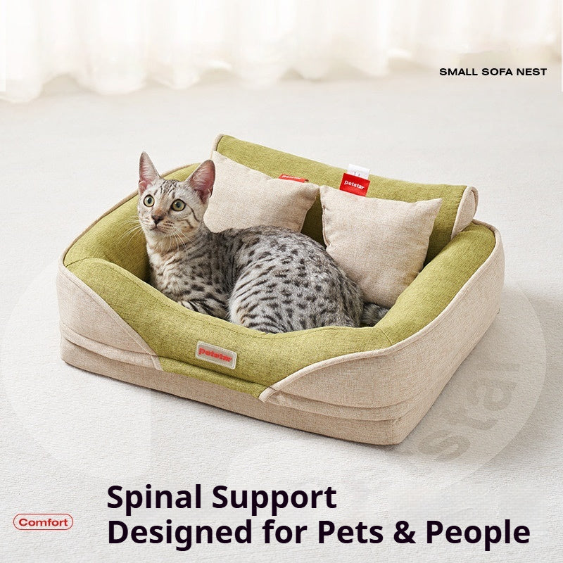 orthopedic dog sofa bed with bolster for cats