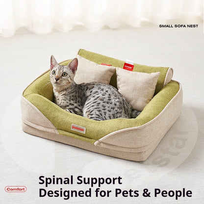orthopedic dog sofa bed with bolster for cats