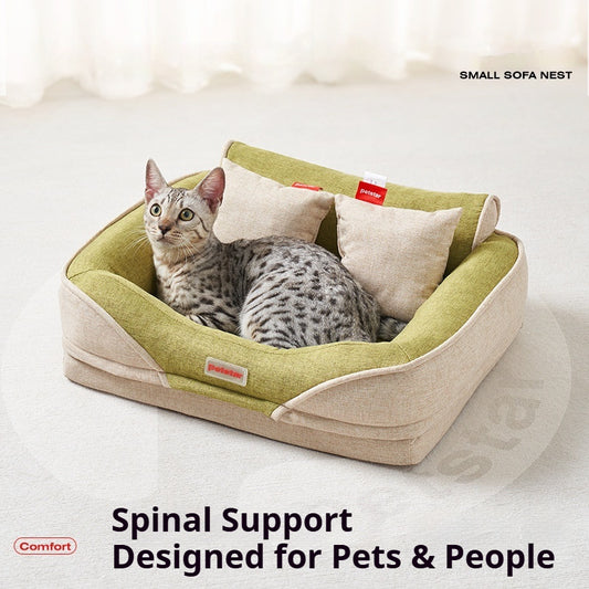 orthopedic dog sofa bed with bolster for cats