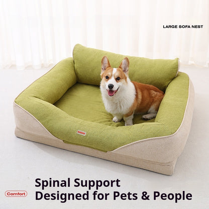 orthopedic dog sofa bed with bolster for dogs