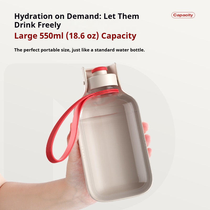 Large capacity 550ml dog travel water bottle for hiking