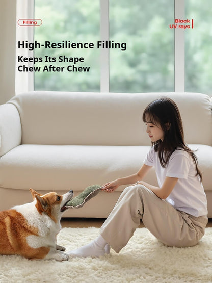 Durable dog bone toy with high resilience filling keeps shape