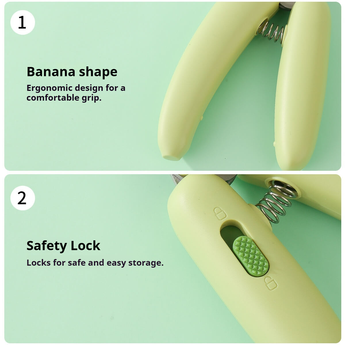 Kovapet™ 'Go-Bananas' Safety Lock Pet Nail Clippers | Ergonomic Trimmer for Dogs & Cats