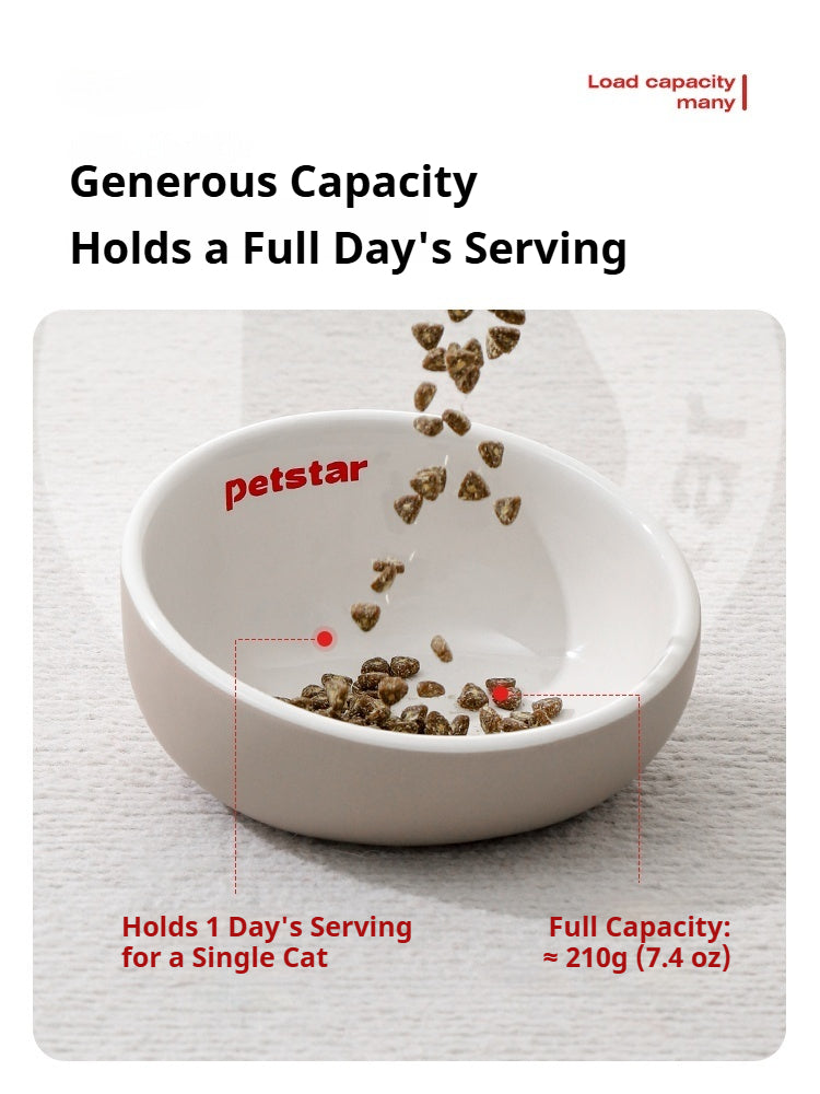 Kovapet™ 'Ergo-Tilt' Raised Ceramic Cat Bowl | Anti-Vomiting & Whisker Friendly