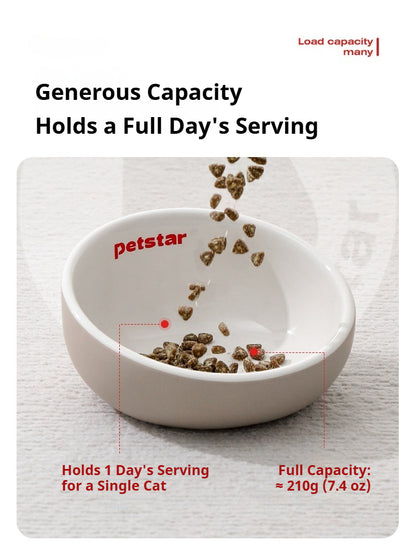 Kovapet™ 'Ergo-Tilt' Raised Ceramic Cat Bowl | Anti-Vomiting & Whisker Friendly