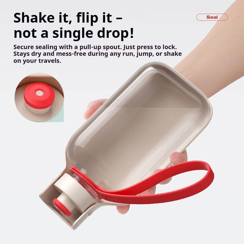 Leak proof travel dog water bottle with secure seal mechanism