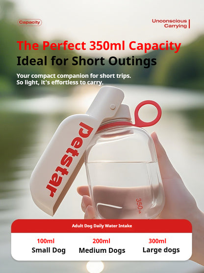 Small 350ml portable dog water bottle lightweight for short walks