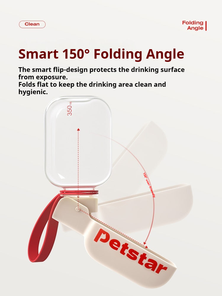 Foldable pet water cup design for clean drinking surface
