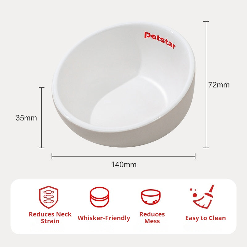 Kovapet™ 'Ergo-Tilt' Raised Ceramic Cat Bowl | Anti-Vomiting & Whisker Friendly