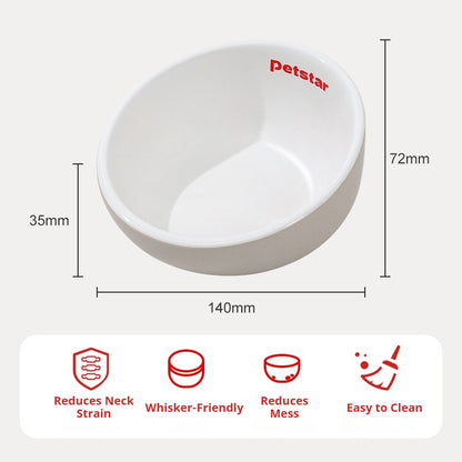 Kovapet™ 'Ergo-Tilt' Raised Ceramic Cat Bowl | Anti-Vomiting & Whisker Friendly